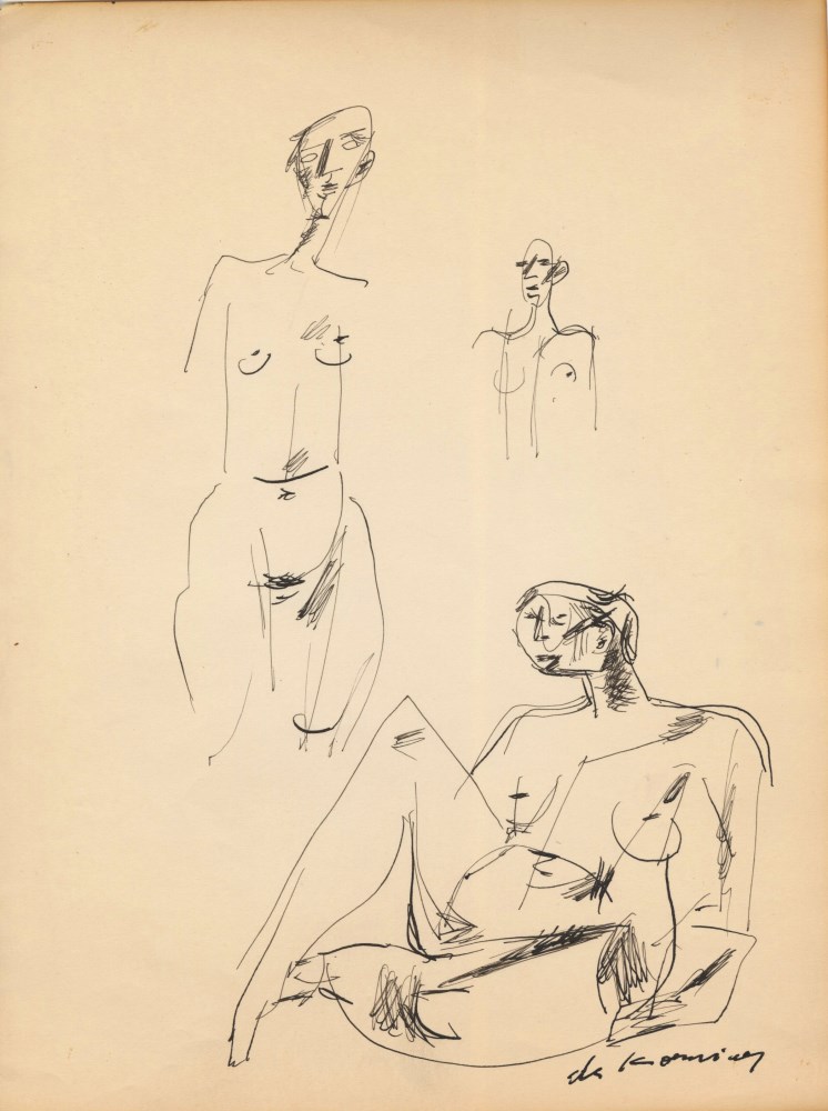 Lot #1205: WILLEM DE KOONING - Nude Compositions - Pen and ink drawing on paper