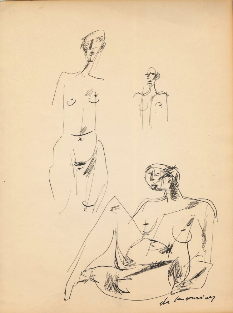 Lot #1211: WILLEM DE KOONING - Nude Compositions - Pen and ink drawing on paper