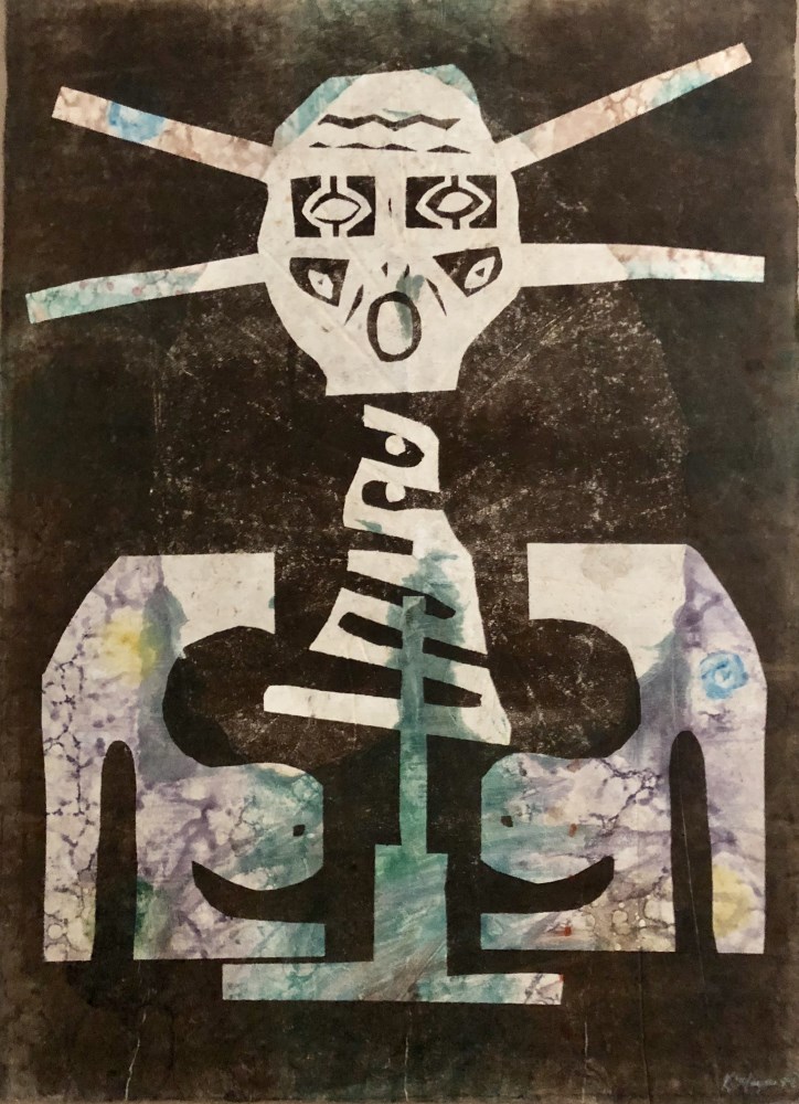 Lot #743: KARIMA MUYAES - Woman Shaman - Color Monoprint