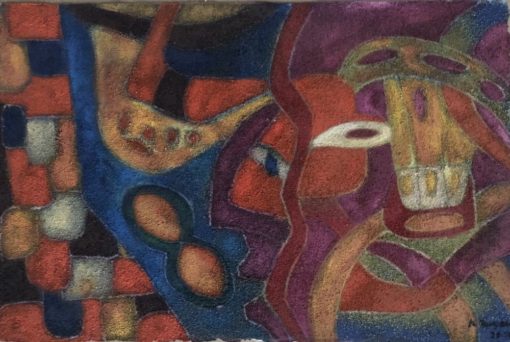 Lot #658: KARIMA MUYAES - Travelers - Oil and pigments on paper