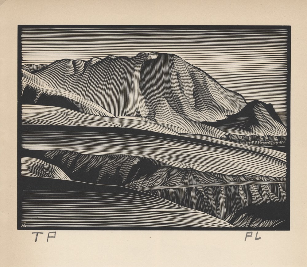 Lot #2221: PAUL LANDACRE - Headland, Big Sur Coast - Wood engraving