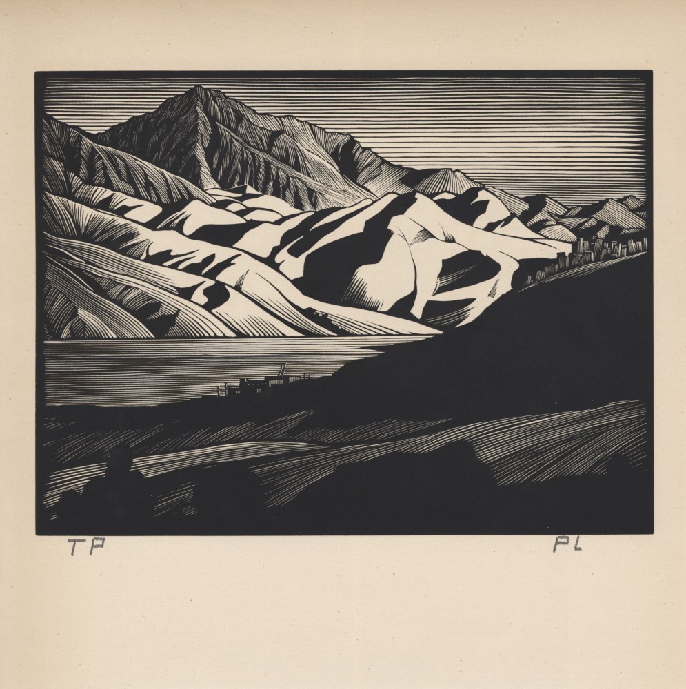 Lot #2038: PAUL LANDACRE - Edge of the Desert - Wood engraving