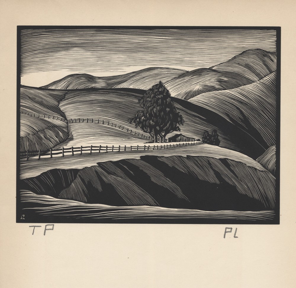 Lot #2654: PAUL LANDACRE - Old Ranch, Big Sur - Wood engraving