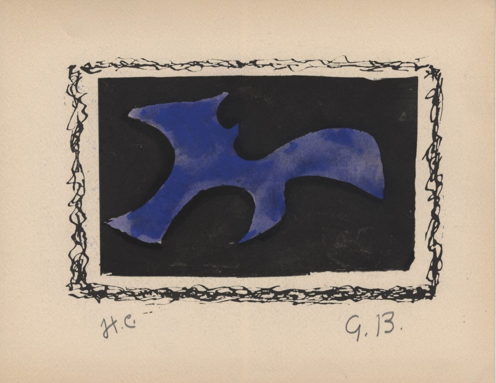 Lot #231: GEORGES BRAQUE - Forme - Original hand-colored gouache pochoir on collotype