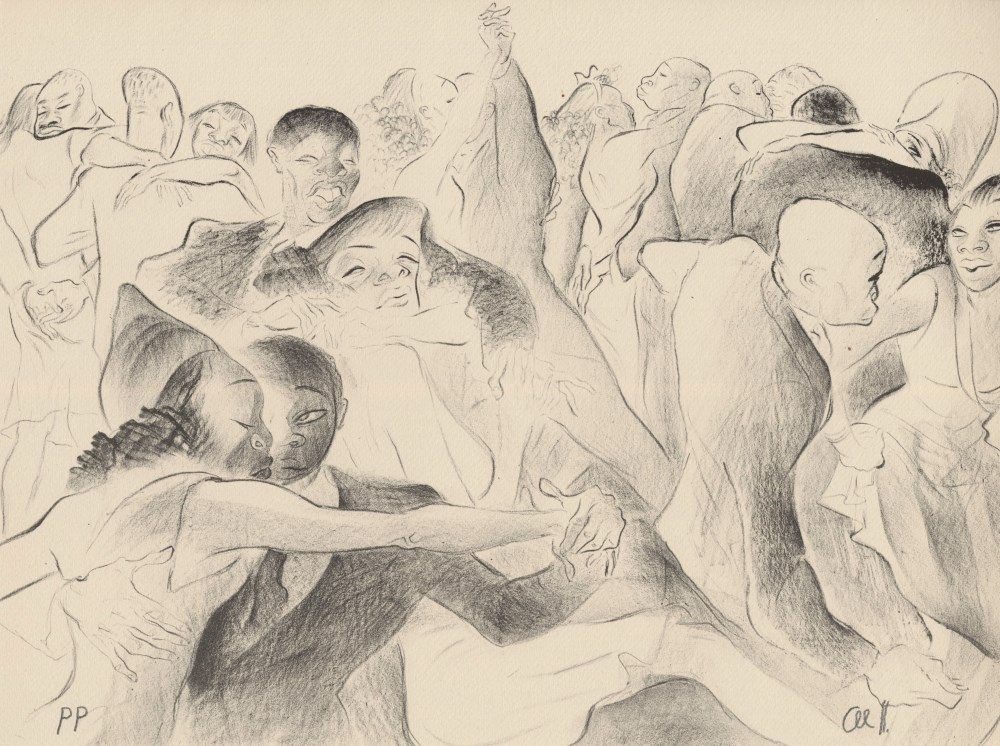 Lot #577: AL HIRSCHFELD - Slow Blues - Original lithograph