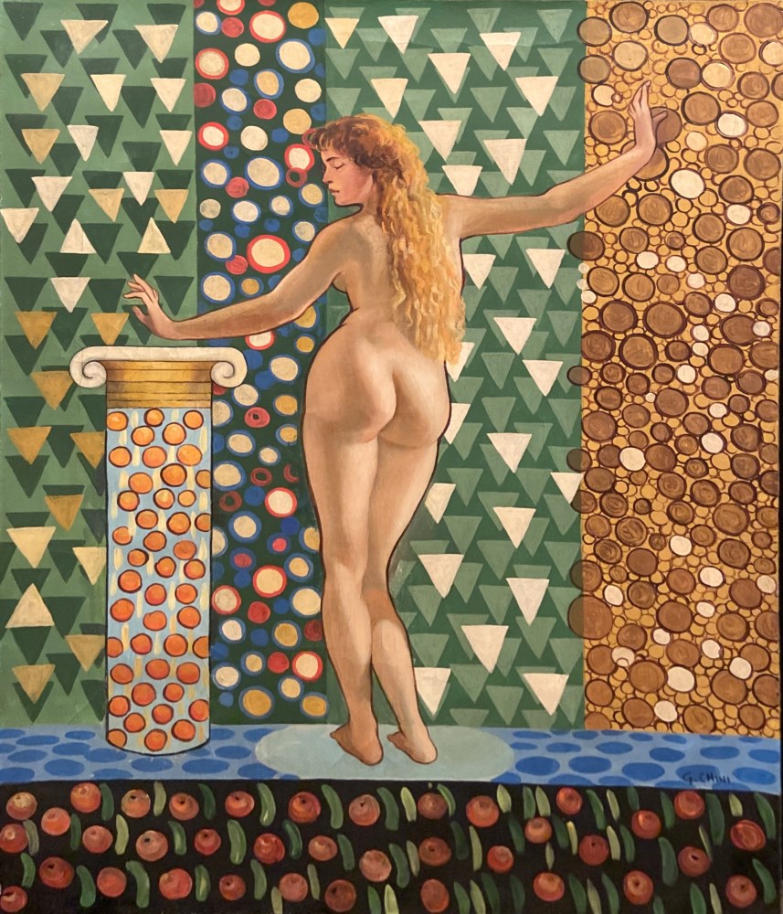 Lot #995: GALILEO CHINI - Giovane donna nuda - Oil on canvas