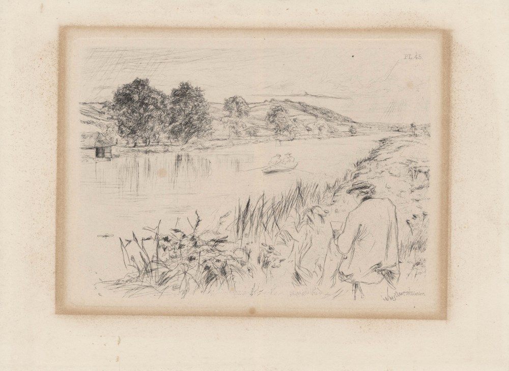 Lot #1655: JAMES A. M. WHISTLER - Sketching - Original etching & drypoint