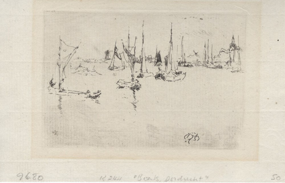 Lot #833: JAMES A. M. WHISTLER - Boats, Dordrecht - Original etching