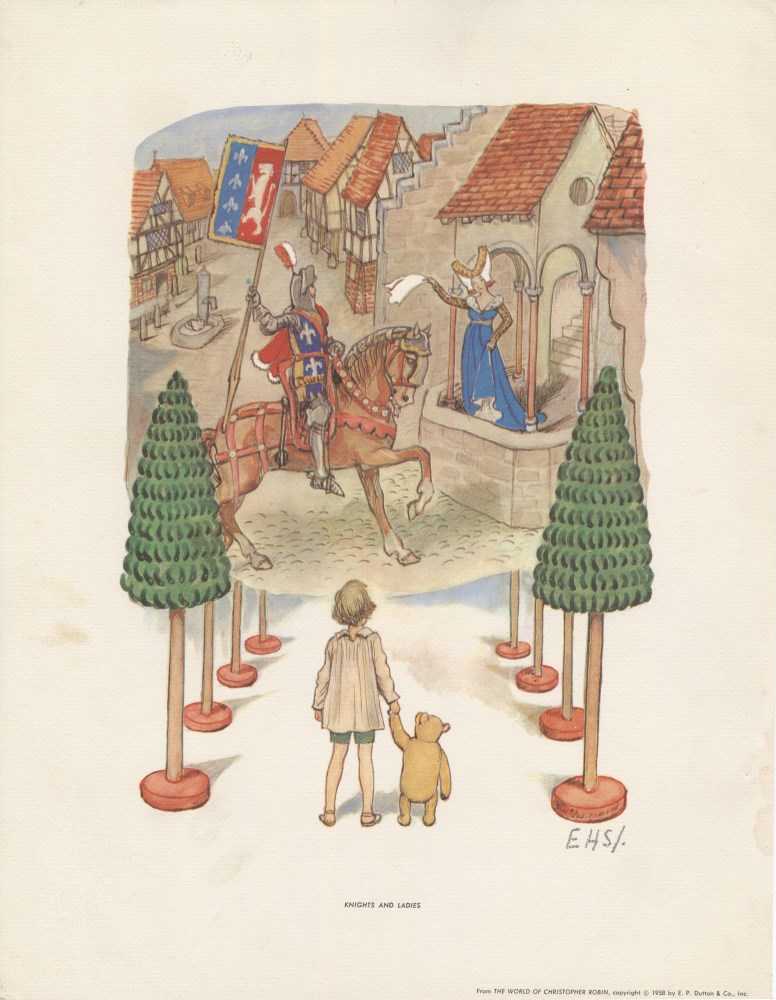 Lot #1806: E(RNEST) H(OWARD) SHEPARD - Knights and Ladies - Original color offset lithograph