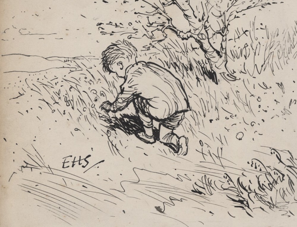 Lot #879: E(RNEST) H(OWARD) SHEPARD - Christopher Robin - Pen and ink drawing on paper