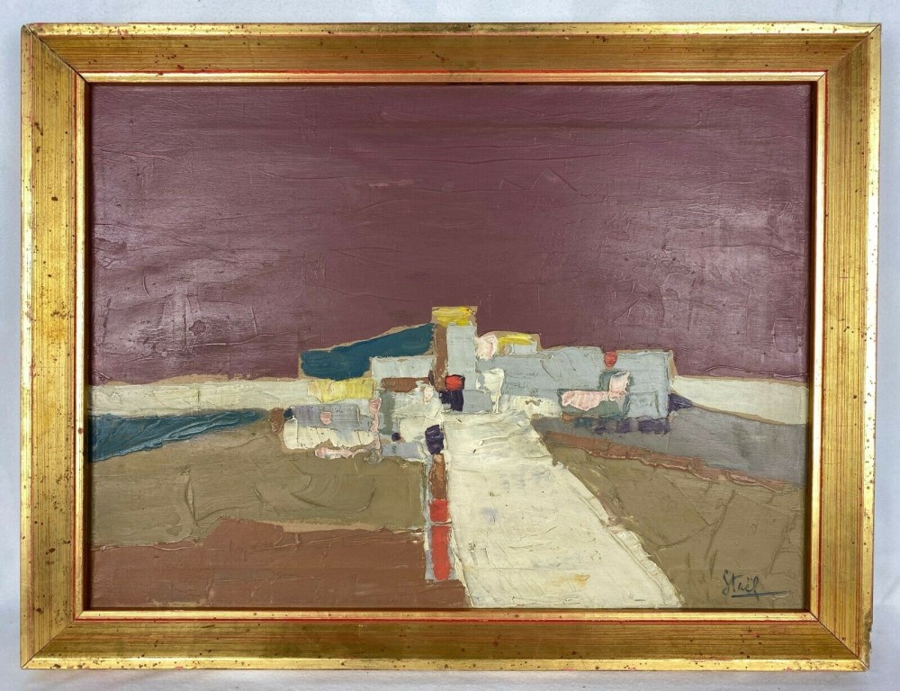 Lot #995: NICOLAS DE STAEL - Paysage violet - Oil on canvas