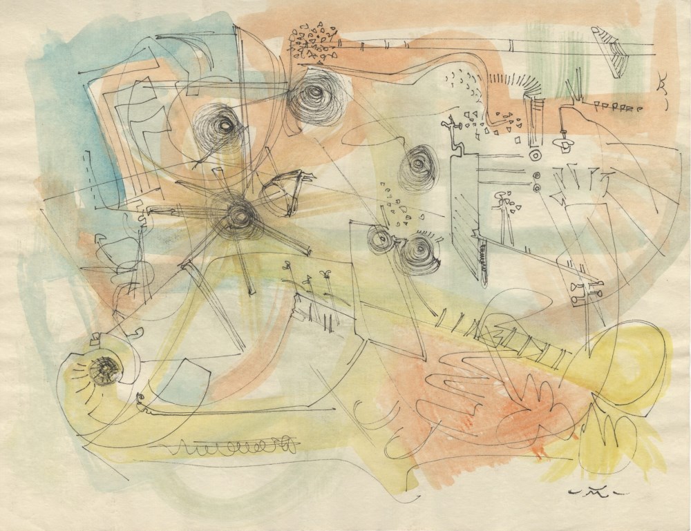 Lot #1335: ROBERTO MATTA - Sans titre - Watercolor and ink drawing on paper