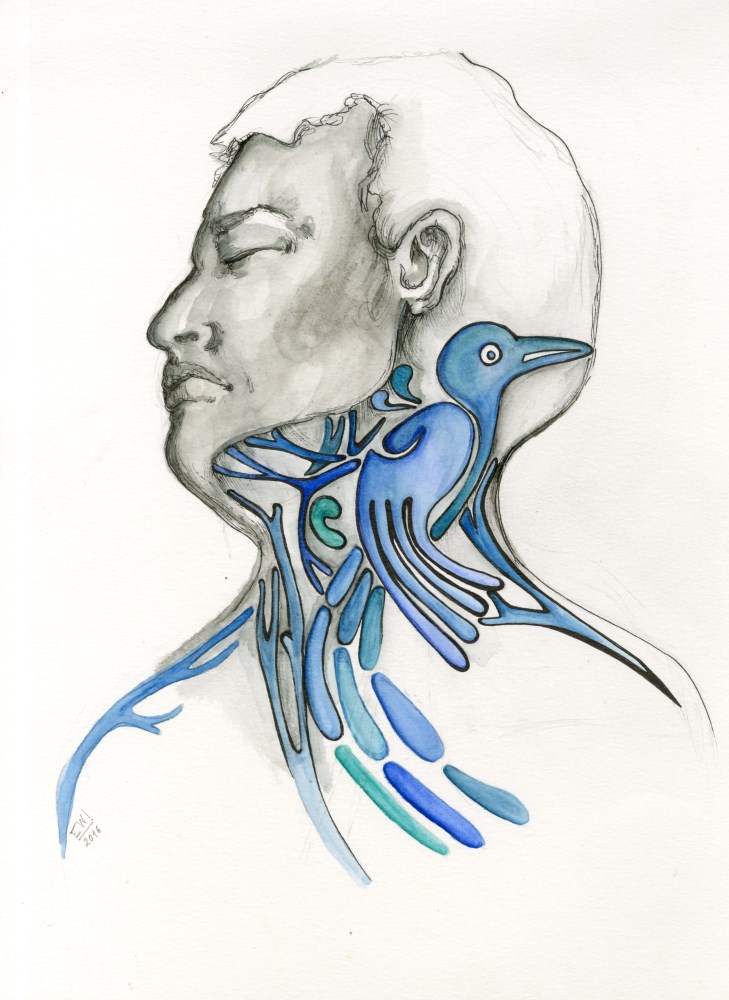 Lot #94: ESTELA WILLIAMS - Canto de Pajaro - Watercolor and ink on paper