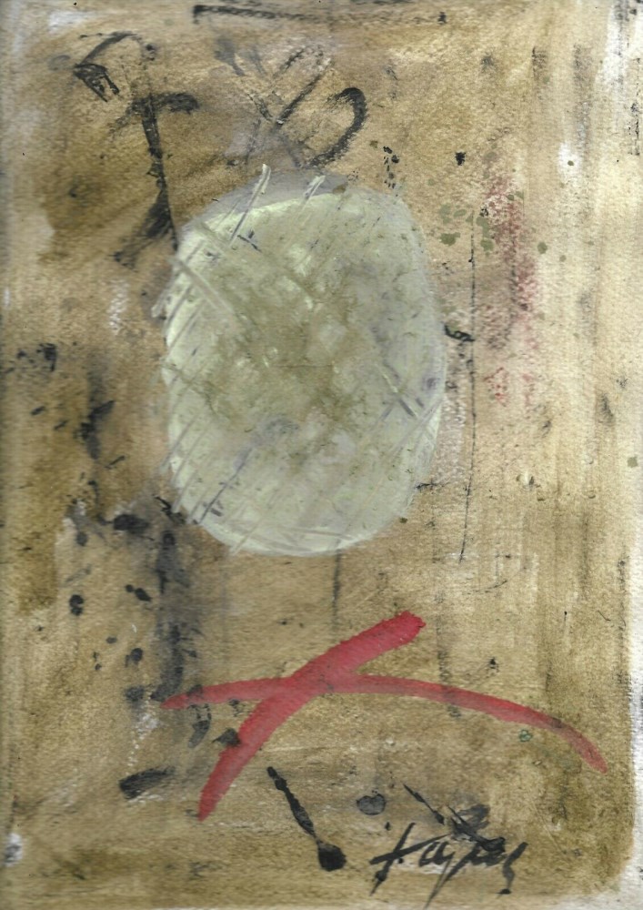 Lot #1350: ANTONI TAPIES - Sin titulo - Mixed media on textured pasteboard