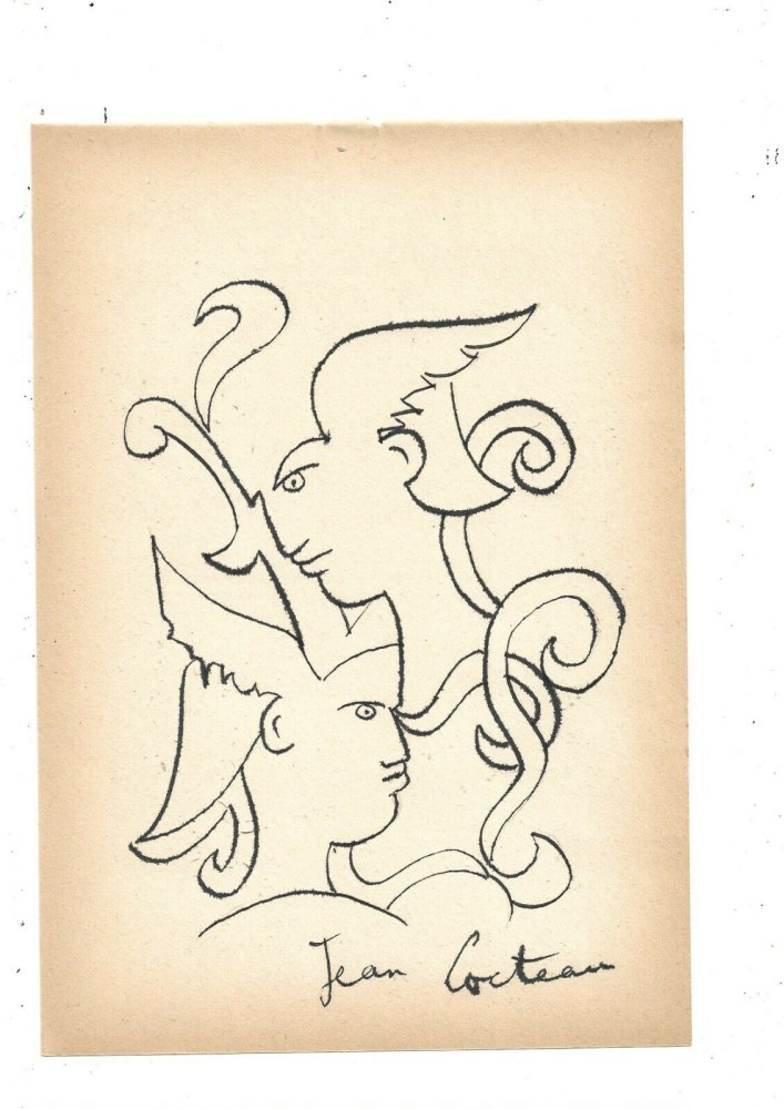 Lot #1034: JEAN COCTEAU - Hommes volants - Pen and ink drawing on paper