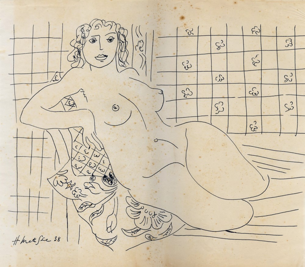 Lot #2060: HENRI MATISSE [imputee] - Femme nue - Pen and ink drawing on paper
