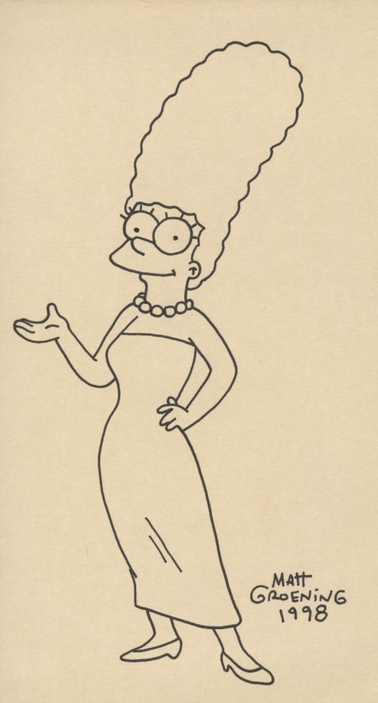 Lot #2500: MATT GROENING - Marge Simpson - Original marker drawing on paper