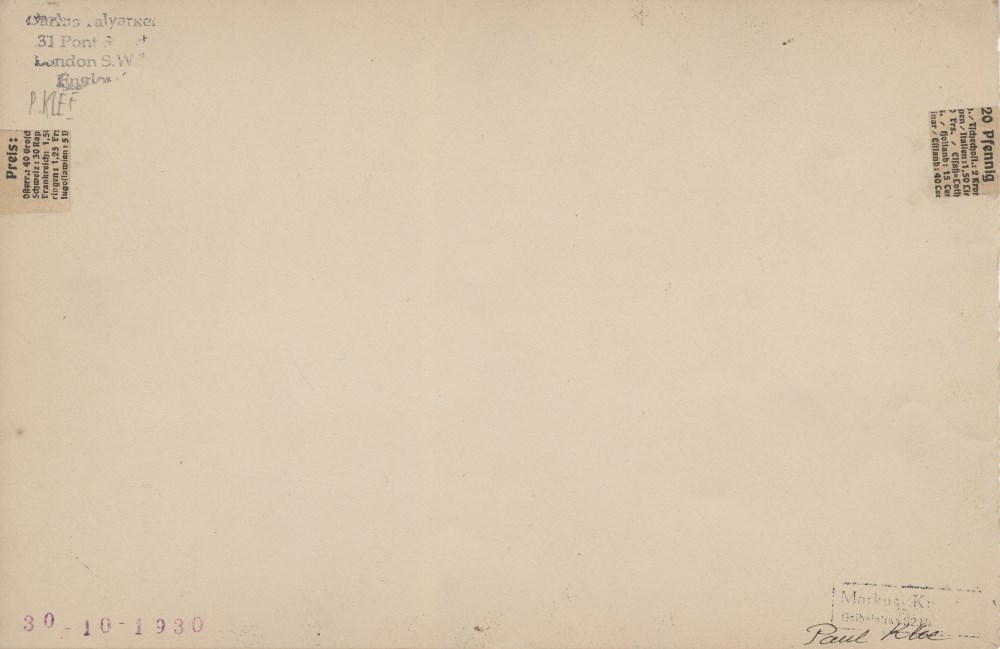 Lot #1560: PAUL KLEE - Komposition - Watercolor and ink drawing on paper