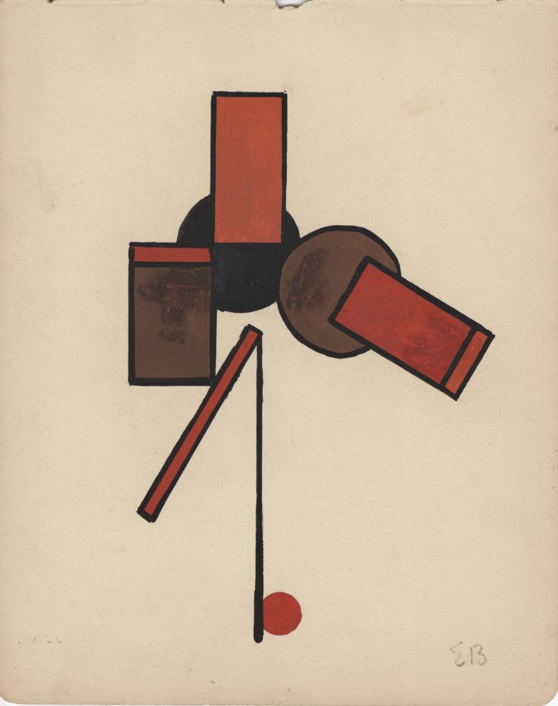 Lot #1584: ERICH BUCHHOLZ - Nicht objektive Zusammensetzung - Gouache and ink drawing on paper