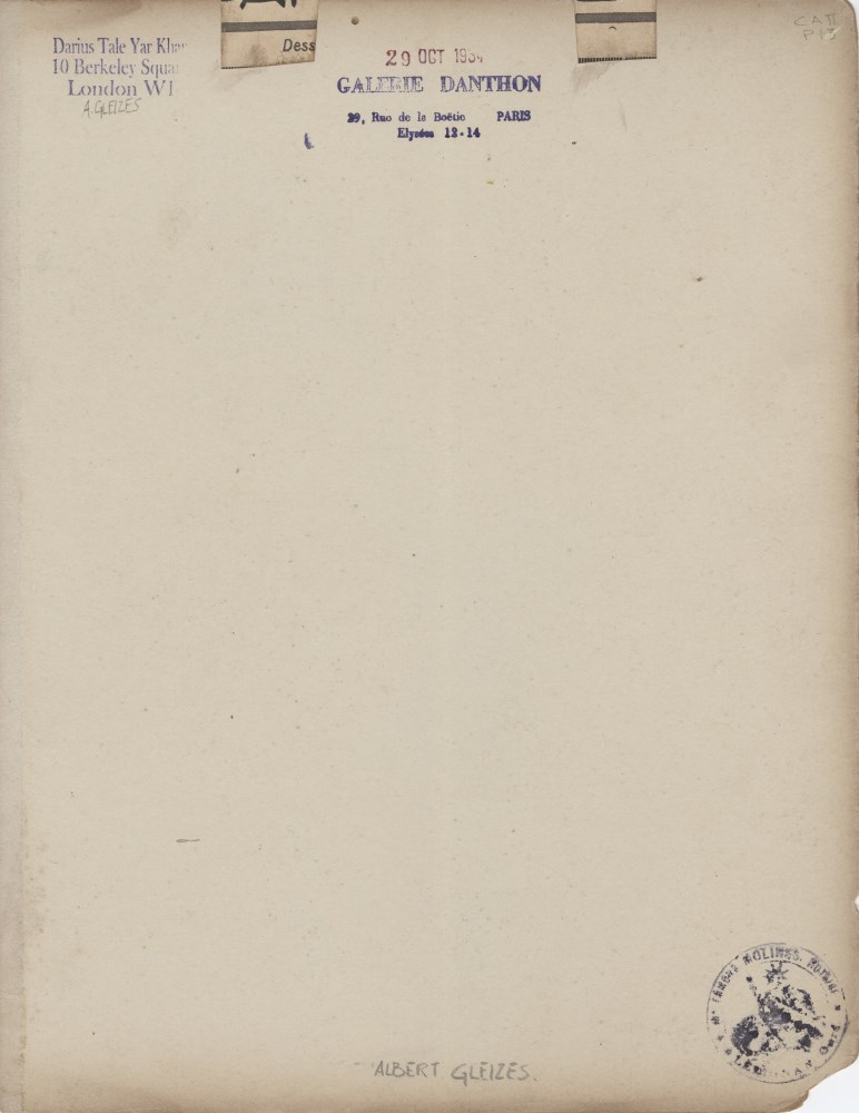 Lot #1629: ALBERT GLEIZES - Titre inconnu #1 - Gouache and pencil drawing on card