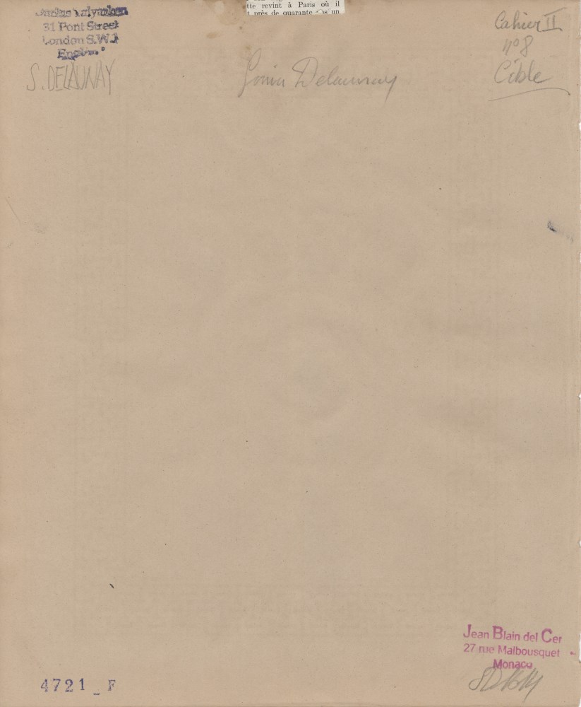 Lot #1534: SONIA DELAUNAY - Danseuse avec un chapeau - Gouache, watercolor, and crayon drawing on paper