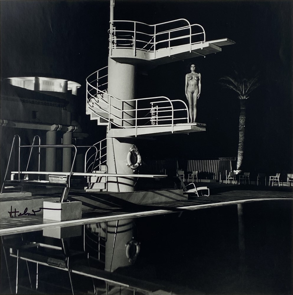 Lot #1213: HELMUT NEWTON - Nude, Diving Tower, Old Beach Hotel, Monte Carlo - Original photolithograph