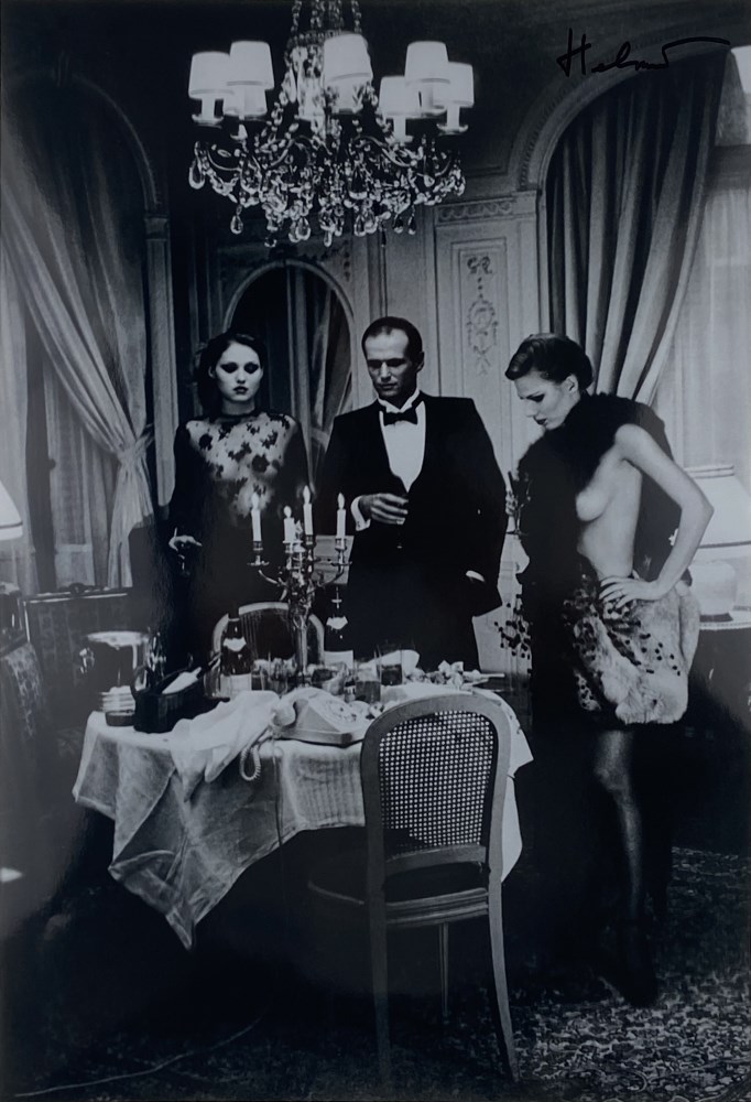 Lot #1035: HELMUT NEWTON - Hotel Suite I, after Dinner, Paris, 1977 - Original vintage photolithograph