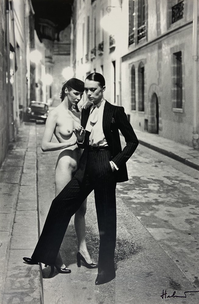 Lot #926: HELMUT NEWTON - Rue Aubriot, Fashion Model and Nude, Paris, 1975 - Original photolithograph