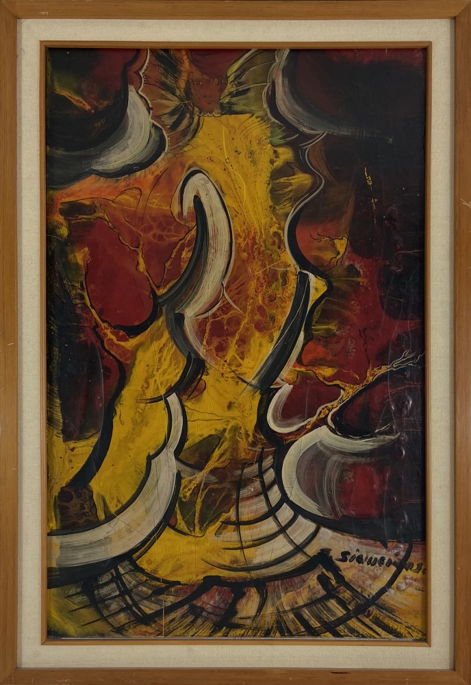 Lot #860: DAVID ALFARO SIQUEIROS - Cara en el infierno - Pyroxylin on wood