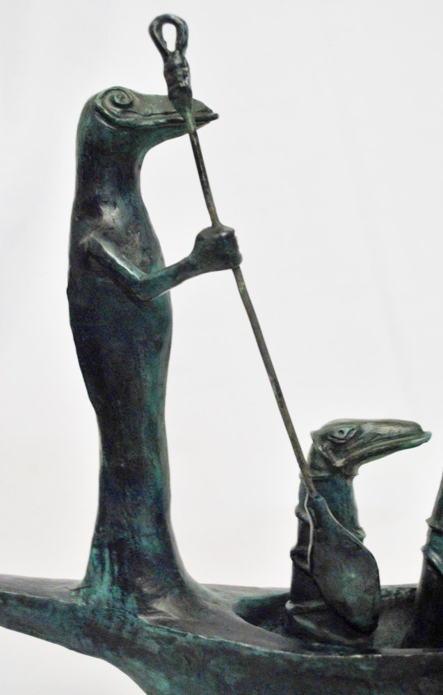 Lot #1612: LEONORA CARRINGTON [imputee] - Cocodrilos Sueos II - Bronze sculpture with turquoise patina