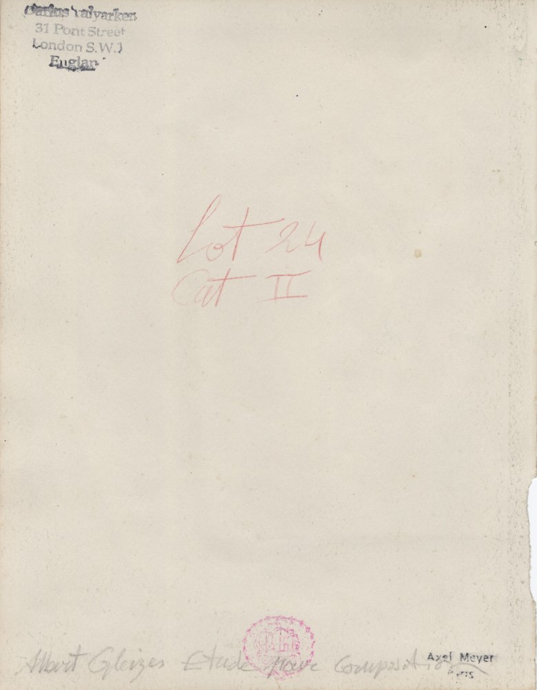 Lot #1432: ALBERT GLEIZES - Titre inconnu #2 - Gouache drawing on paper