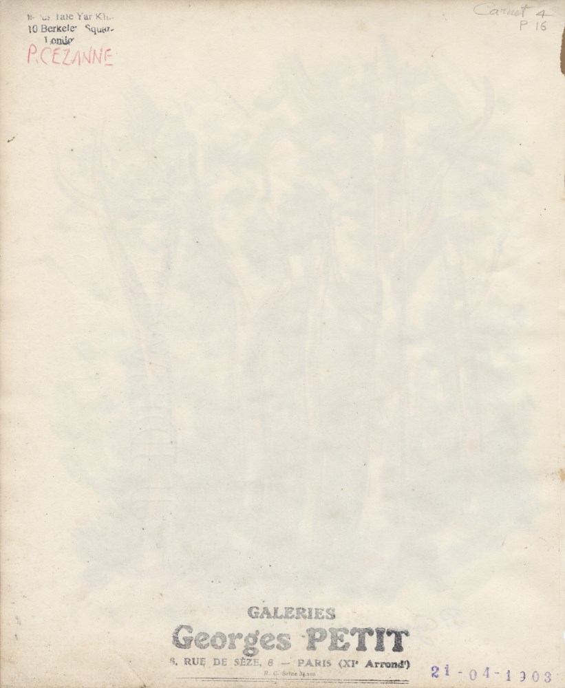 Lot #1506: PAUL CEZANNE - Arbres au bord d'une route en Provence - Watercolor and pencil drawing on paper