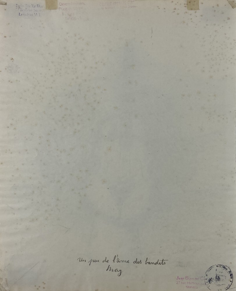 Lot #1634: RENE MAGRITTE - Un peu de l'ame des bandits - Charcoal drawing on paper