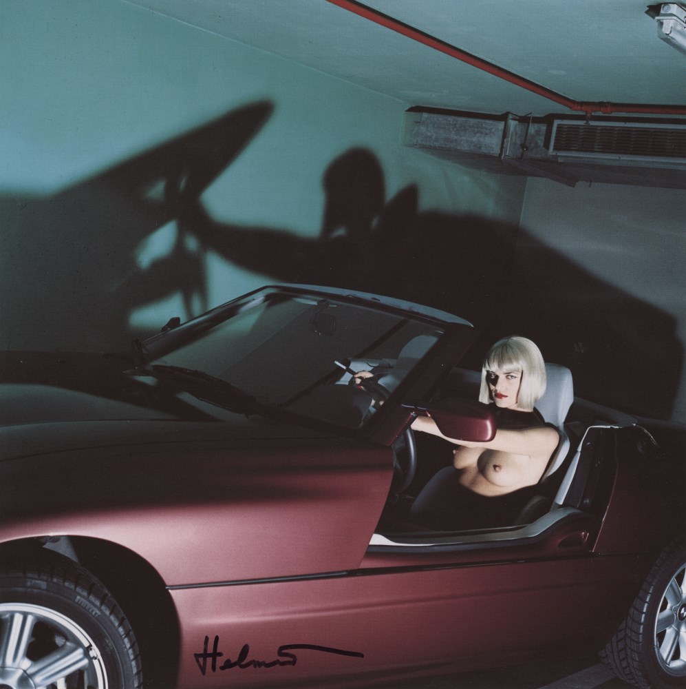 Lot #96: HELMUT NEWTON - Cecilia and BMW ZI, Monte-Carlo, 1991 - Original vintage color photolithograph