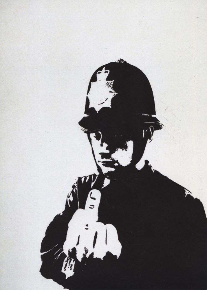Lot #1176: BANKSY - Monkey Queen/Rude Copper - Original color offset lithograph