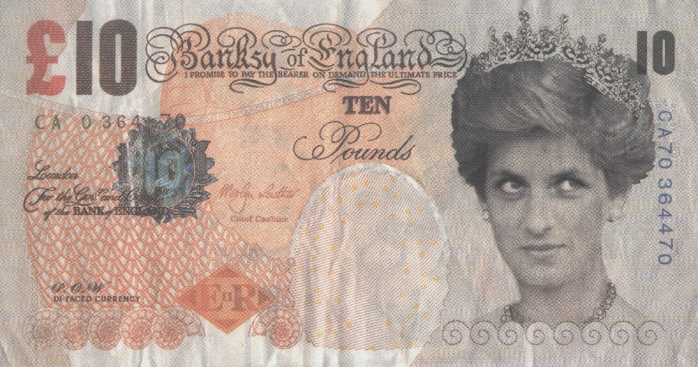 Lot #157: BANKSY - Di-faced Tenner - Color offset lithograph