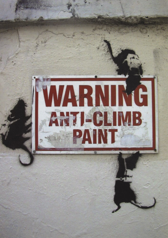 Lot #21: BANKSY - Anti-Climb Paint - Color offset lithograph