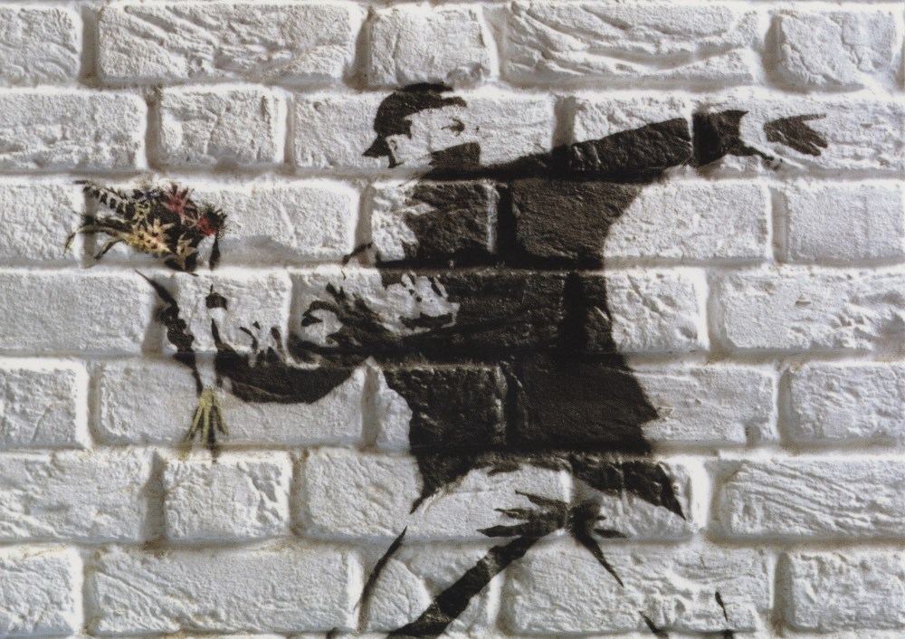 Lot #224: BANKSY - Flower Thrower - Color offset lithograph