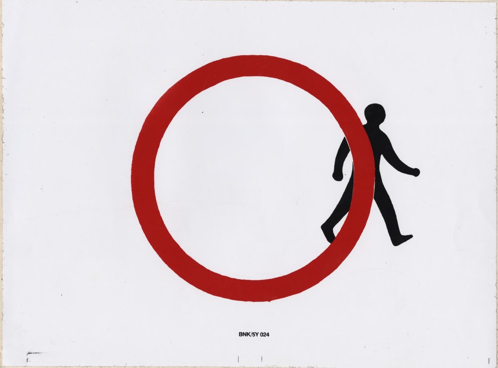 Lot #821: BANKSY - Better Out Than In (aka Stepping Out) - Color offset lithograph printing