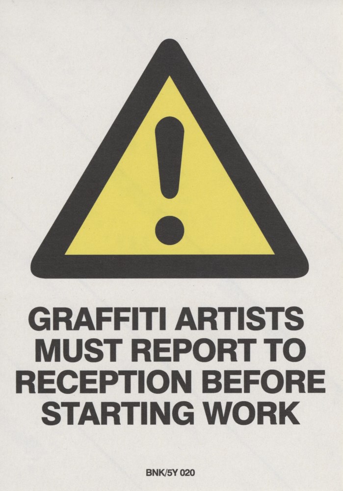 Lot #238: BANKSY - Graffiti Artists Must Report - Color offset lithograph printing