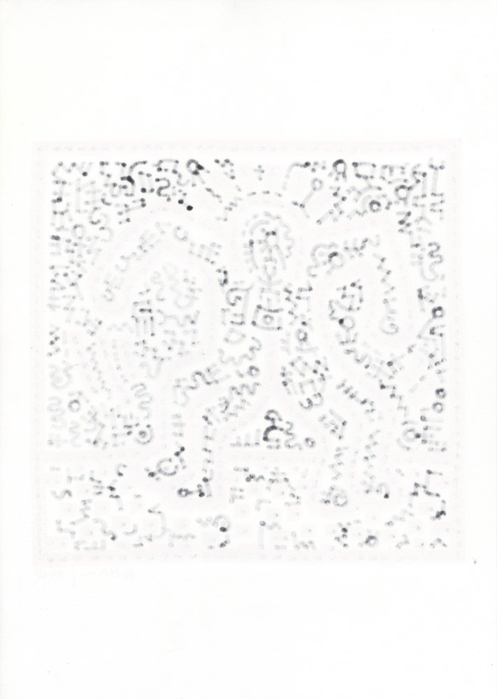 Lot #993: KEITH HARING - Four Legs - Black and red marker drawing on paper