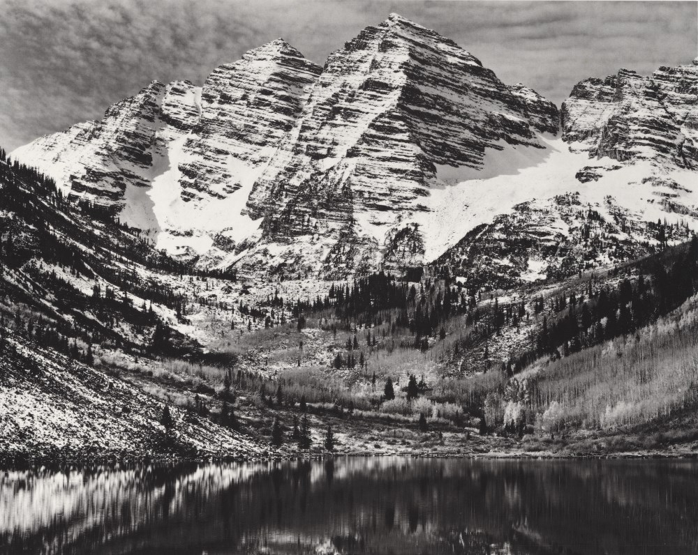 Lot #1146: ANSEL ADAMS - Maroon Bells, near Aspen, Colorado - Original photogravure