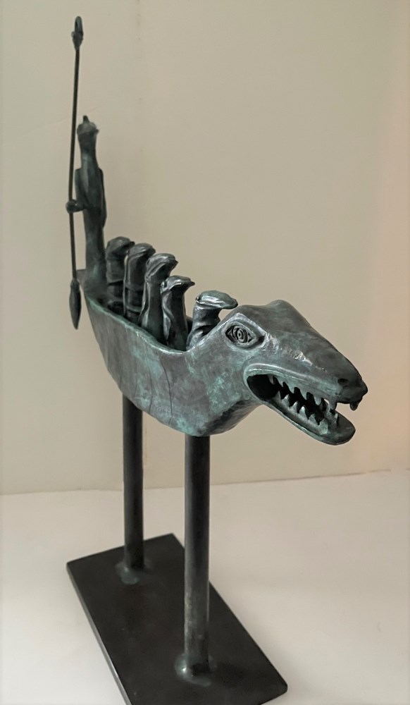 Lot #906: LEONORA CARRINGTON [impute] - Crocodile Dreams II (Cocodrilos Sueos II) - Bronze sculpture with turquoise patina