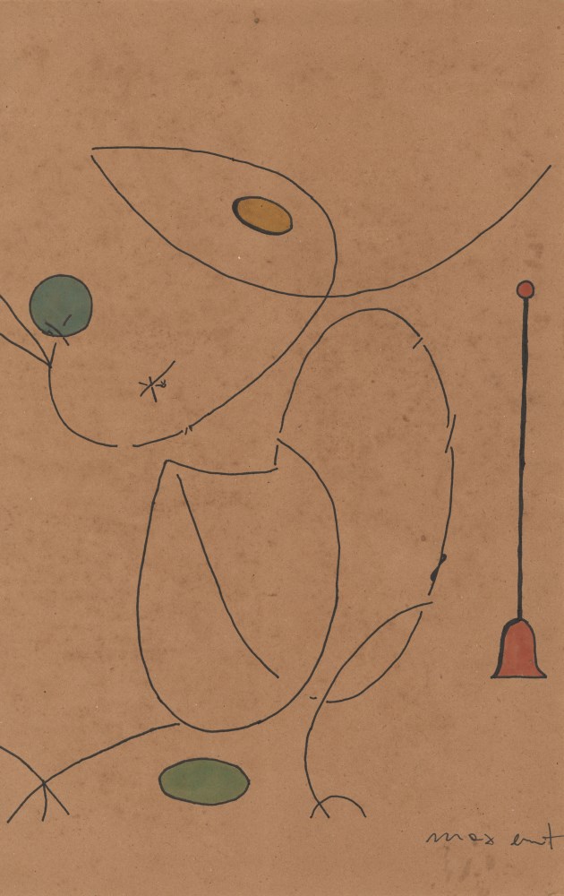 Lot #1104: MAX ERNST - L'oiseau - Watercolor and pen drawing on paper