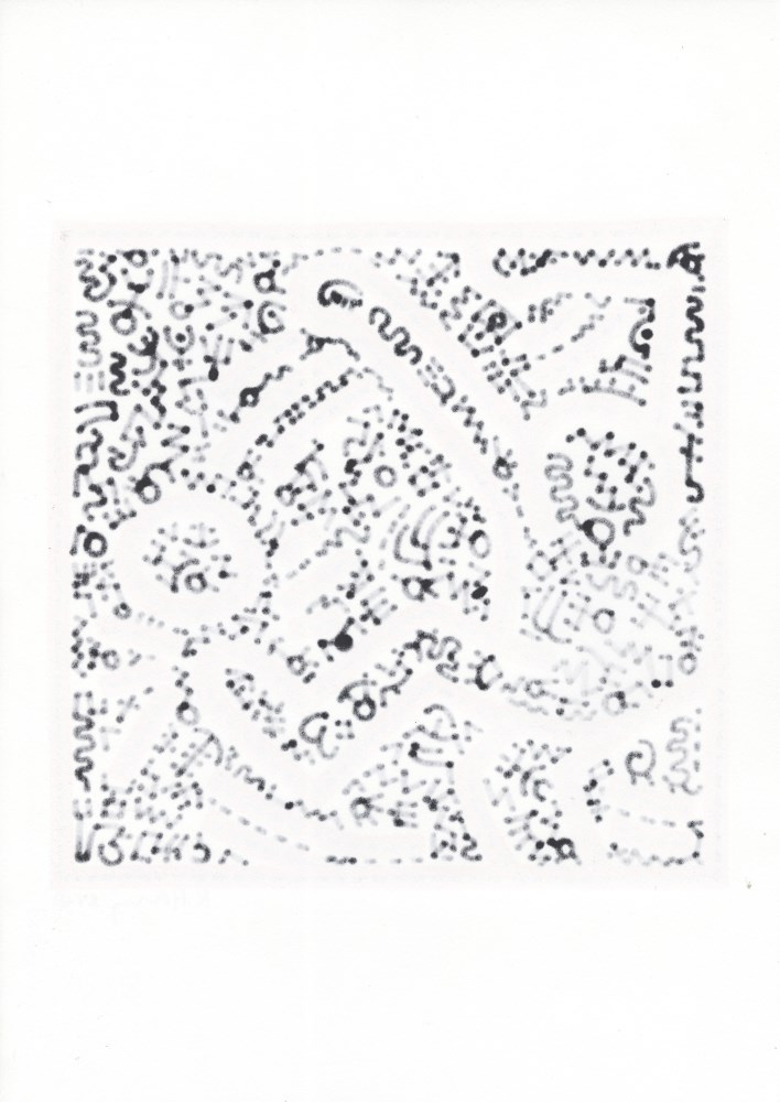 Lot #1358: KEITH HARING - Soccer Time - Black and red marker drawing on paper