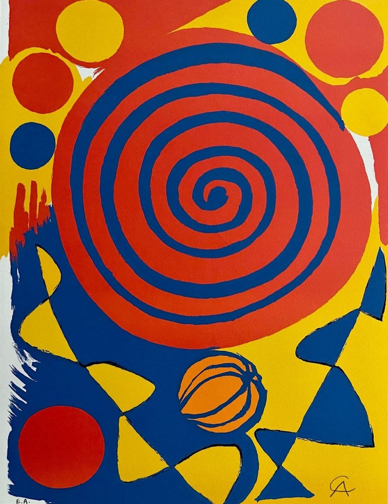 Lot #583: ALEXANDER CALDER - Spirale avec citrouille - Original color lithograph