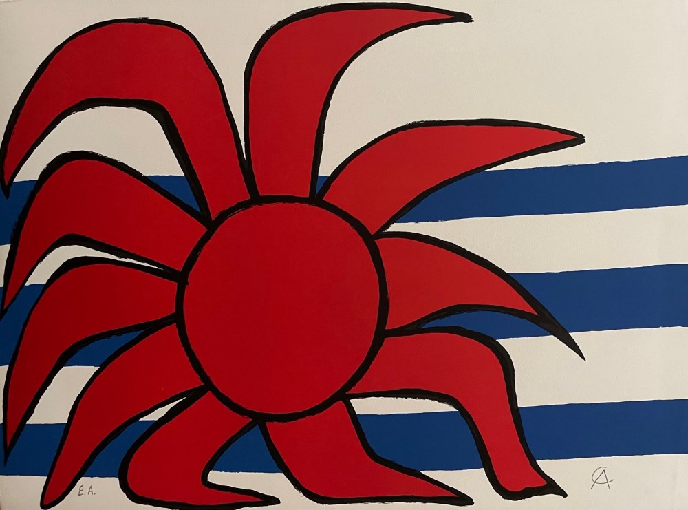 Lot #2661: ALEXANDER CALDER - Sun and Sea - Original color lithograph