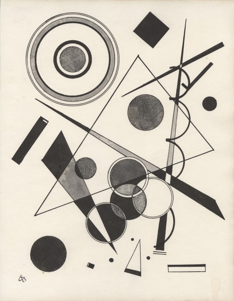 Lot #1590: WASSILY KANDINSKY - Ohne Titel #3 - Pen and ink with wash drawing on paper