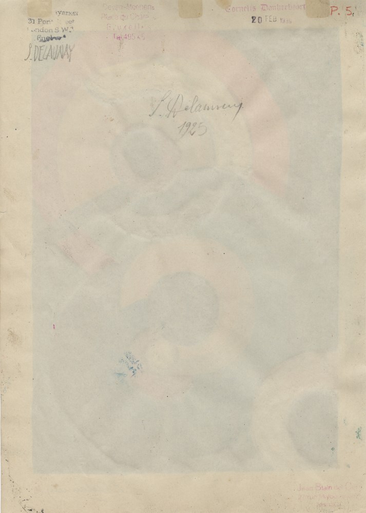 Lot #1608: SONIA DELAUNAY - Rythmes Couleurs - Gouache, watercolor, and pencil drawing on paper