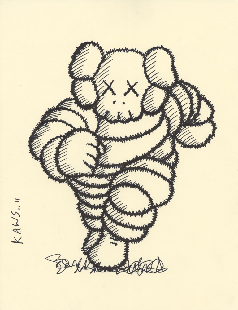 Lot #1885: BRIAN DONNELLY [KAWS] - Chum - Original pen drawing